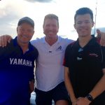 Paul Burt with Scott from Gold Coast Boating Centre and his son Bailey – helping spread boating safety messages