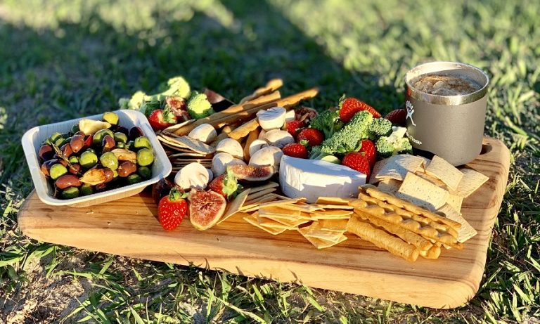 Grazing Platter recipe with cheese fondue and warmed olives